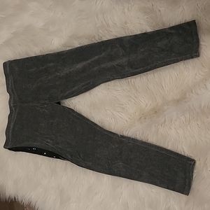 Lands End Kids Size 16+ Soft Velvet Gray Pants with Black Sequin